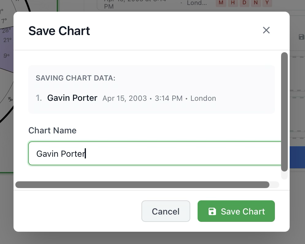 Save chart to cloud